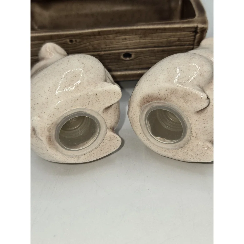 Vintage Pig‎ In Trough Salt and Pepper Shakers Set Farmhouse Country Kitchen